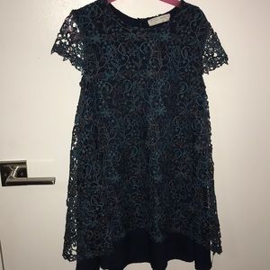 A blue lace dress